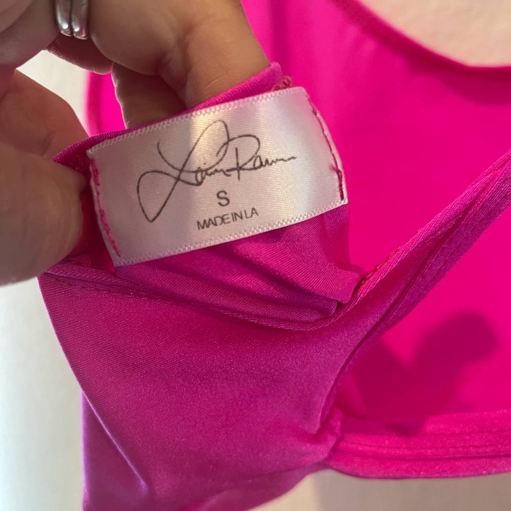 Laina Rauma pink spaghetti strap thong swimsuit Sm - Picture 4 of 14